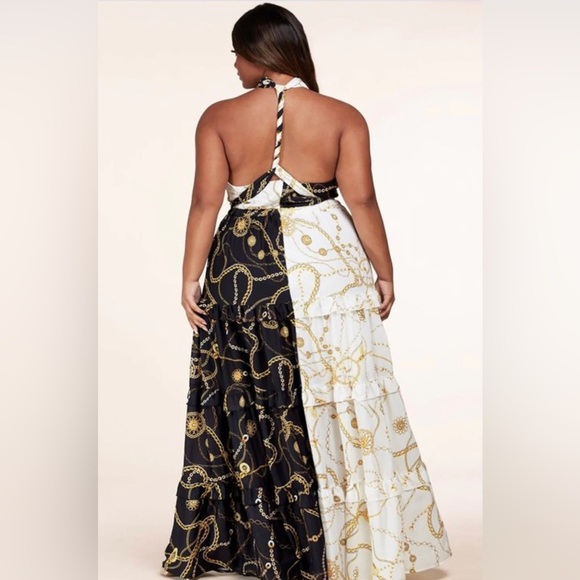 Maxi Front Chained Link Halter Dress perfect for wonderful weather - Picture 2 of 2